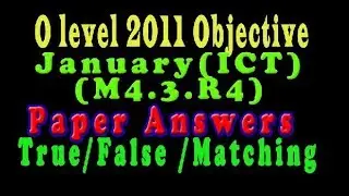 O Level Doeacc/Nielit O Level 2011 January Solve Question  ICT (M4.3.R4)Paper  (Objection Type)