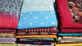 PURE BANARASI SILK PARTY WEAR SET|SUPERNET KOTA WITH BLOCK PRINT MIRROR WORK SET