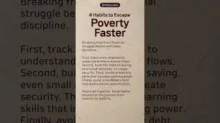 4 Habits to Escape Poverty Faster #motivation #quotes #tricks #shorts #lifewisdom