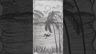 easy landscape drawing #drawing #art #draw #pencildrawing #artist #pencilsketch #artforbeginners