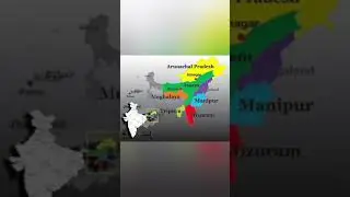 SEVEN SISTERS STATE OF NORTH-EAST IN MAP OF INDIA