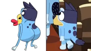 BLUEY MEGA TRY NOT TO LAUGH but Drawing Meme