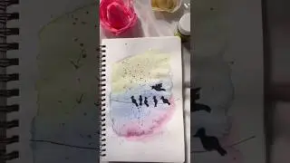 Birds of a feather 🐦🎨✨ #art #painting #nature # watercolor  #watercolorpainting