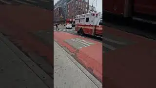 FDNY EMS And NYPD Passing By On A Hospital Escort On 14th Street In Alphabet City, Manhattan, NYC