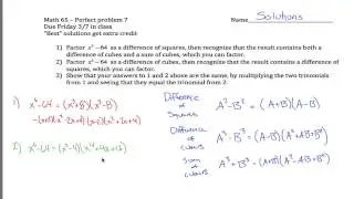Factoring Special Forms Example