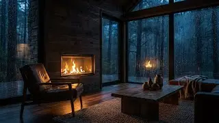 Calm Soul Rain Sounds: Luxury Woodland Cabin Fireplace to Quiet Thoughts and Sleep Fast 🌙🌧️🌲✨