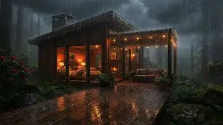 Soothing Rain at a Remote Forest Lodge at Night 🌧️🌌 | Peaceful Sounds for Deep Sleep