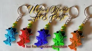 16) macrame tutorial keychain koi fish shape from rope 🐠 gantungan kunci dari tali cina 