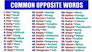 Common opposite words|antonyms|antonyms for competitive exams|competitive exams|English vocabulary||