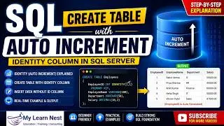 SQL CREATE TABLE with AUTO INCREMENT (IDENTITY) | SQL Server Tutorial