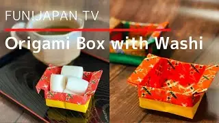 Origami Box with Washi or Japanese Traditional Paper - Easy