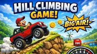 Full speed, zero fear! 🚗💨Can I climb this crazy hill without crashing? 😱. #HillClimbRacing