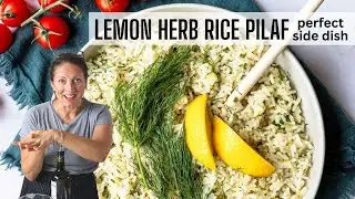 LEMON RICE PILAF | super flavorful rice side dish!
