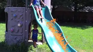 UH OH! Hot Slide!! | How to Cool Down a Hot Summer Slide!!
