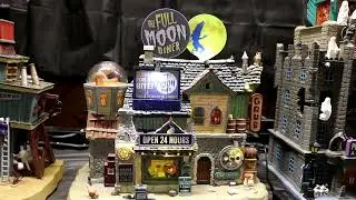 Lemax Spooky Town Animated Full Moon Diner Halloween Village Building