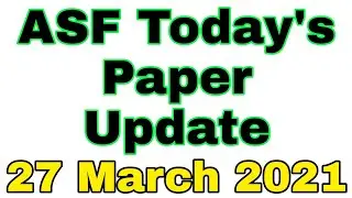 ASF Today's 27 March Paper 2021 || Airport Security Force Jobs || ASF Written Test