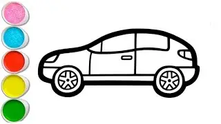 Electric Car Drawing and Painting 🚗🔌⚡🌿 Coloring Tutorial for Kids & Toddlers