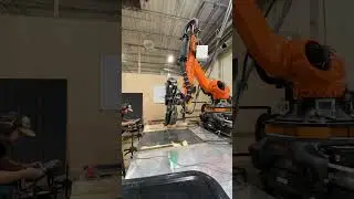 Calibrating 7 axis robot and starting a 45 degree 3d print #robot #3dprinting
