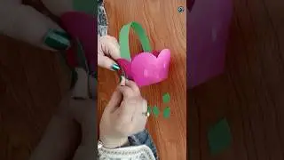 How To Make Paper Flower Basket - DIY Flower Shaped Paper Basket #howto #easter #craft #diy