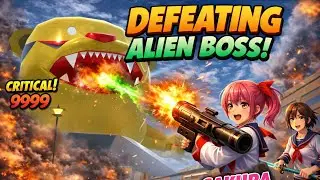 I FINALLY DEFEATED THE GIANT ALIEN BOSS 😱 Sakura School Simulator Epic Battle#sakuraschoolsimulator