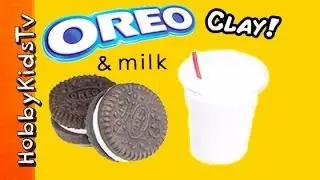 How to Make Clay OREO COOKIES n' Milk! Arts N Crafts Polymer DIY Tutorial by HobbyKidsTV