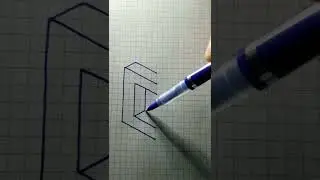 cono dibujar letra c estilo c&uacute;bico  3d #dibujo3d #3d