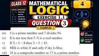 Mathamatical logic | Ex 1.1 Q3 class 12 math | Truth value | Altaf sir 