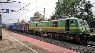Through train announcement at bally station || heavy loaded wagon  with GMO WAG-9 || indian railway