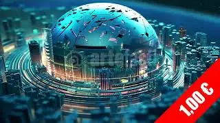Holographic Dome City &mdash; Protected Smart Metropolis | HD Stock Footage