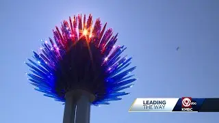 A new glass sculpture is turning heads in downtown Olathe, Kansas