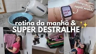 DESTRALHE ENORME NO GUARDA ROUPAS, UM POUCO DA ROTINA DA MANHÃ, COMPREI UM APPLE WATCH E MAKE DO DIA