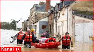 Rescuers operate in small boats in flooded southwest France following deadly storm