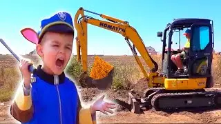 Ein Traktorfahrer und ein Polizist gehen auf Mission. Sammlung lustiger Videos f&uuml;r Kinder