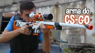 TESTEI UMA SNIPER AWP ASIIMOV DO CSGO NA VIDA REAL! *Airsoft muito poderosa*