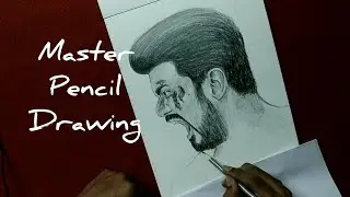 Master Thalapathi Vijay Drawing | Pencil | Third Look | Vaathi Raid Bgm | Vijay Pencil Drawing