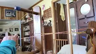 Warping a floor inkle loom