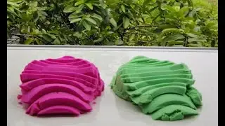 Green and Pink Sand cutting Video