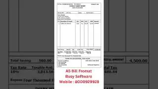 Half Page Bill Format in Busy Software||Busy Software Bill Design #8000929928