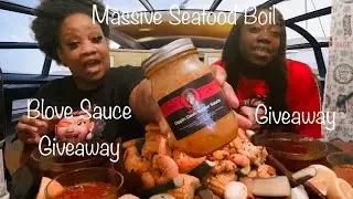 Massive Seafood Boil !! BLOVE SAUCE GIVE AWAY !! Dame Dash Sauce !! Bloves Sauce !! Delicious 🤤
