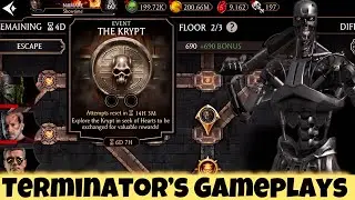Double Terminator Team Gameplay | Elder Krypt floor 3/3 MK Mobile | Season Reptile Bonus