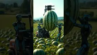 Amazing Chinese Make Robots Harvest Giant watermelon farm 2030😲 #shortsfeed #farmrobot #roboticfarm