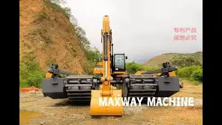 Excavadora anfibia MAXWAY CAT 330 con pont&oacute;n lateral y spud