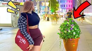 Bushman Prank: Scaring People in Gran V&iacute;a Street