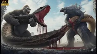 King Kong And Godzilla vs. Giant Anaconda Snakes: Serpent Invasion On Skull Island