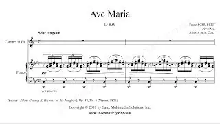 Schubert : Ave Maria - Clarinet