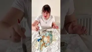 A Creative Woman Paints Beautiful Art at Home #artshorts #artist #england #encausticart #waxart #art
