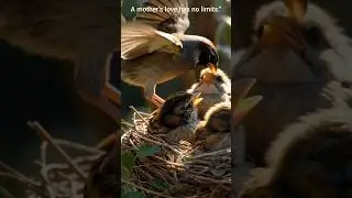 A mother sparrow feeding her chicks#sparrow #birds #nature #animal #babybirds