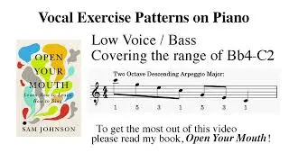 Vocalise: Two Octave Descending Major Arpeggio for Bass | Piano Track | Open Your Mouth Series