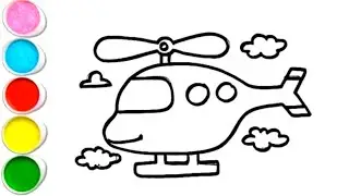 How to draw Helicopter for kids l Coloring & Painting l Kids Drawing l Helicopter for kids l