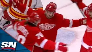 Red Wings' Filip Zadina Scores Off Perfect Passing Play With Oskar Sundqvist